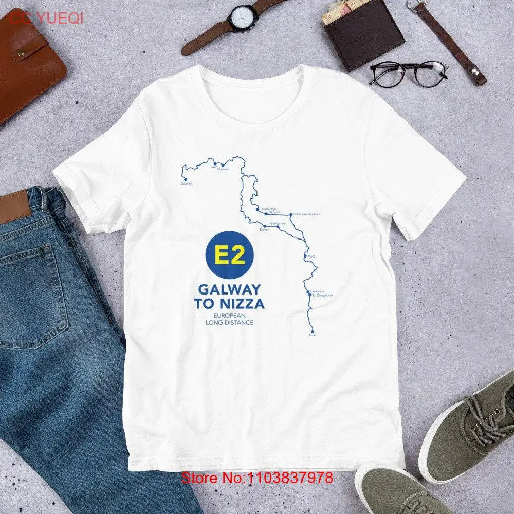 E2 Galway to Nizza Европейская футболка с длинными или короткими рукавами