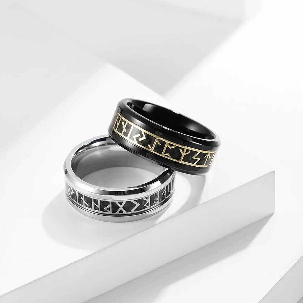 

Vintage Stainless Steel Viking Rune Ring Men Women Fashion Party Nordic Odin Viking Rings Amulet Jewelry Gift Wholesale