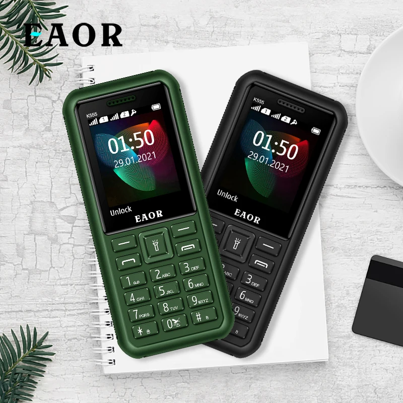 

EAOR IP67 Waterproof Rugged Phone 2500mAh Dual SIM Keypad Phone Push-button Feature Phones with Mosquito Repellent Lamp Torch