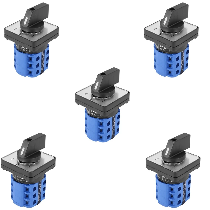 

5X 3 Positions On-Off-On Changeover Control Rotary Cam Switch 20A