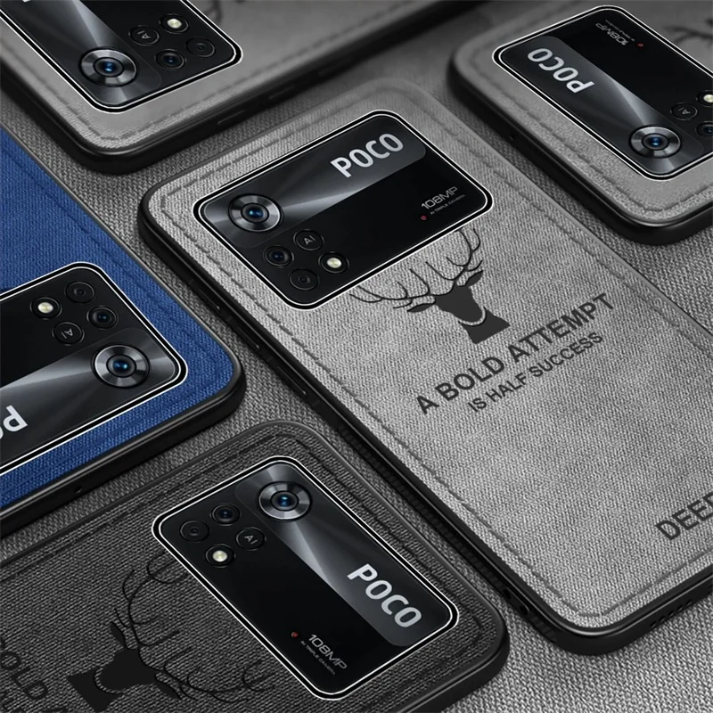 3d deer pattern cloth fabric phone cover for xiaomi little poko poco m 4 m4 pro 4g 5g nfc m4pro case soft frame shockproof coque free global shipping