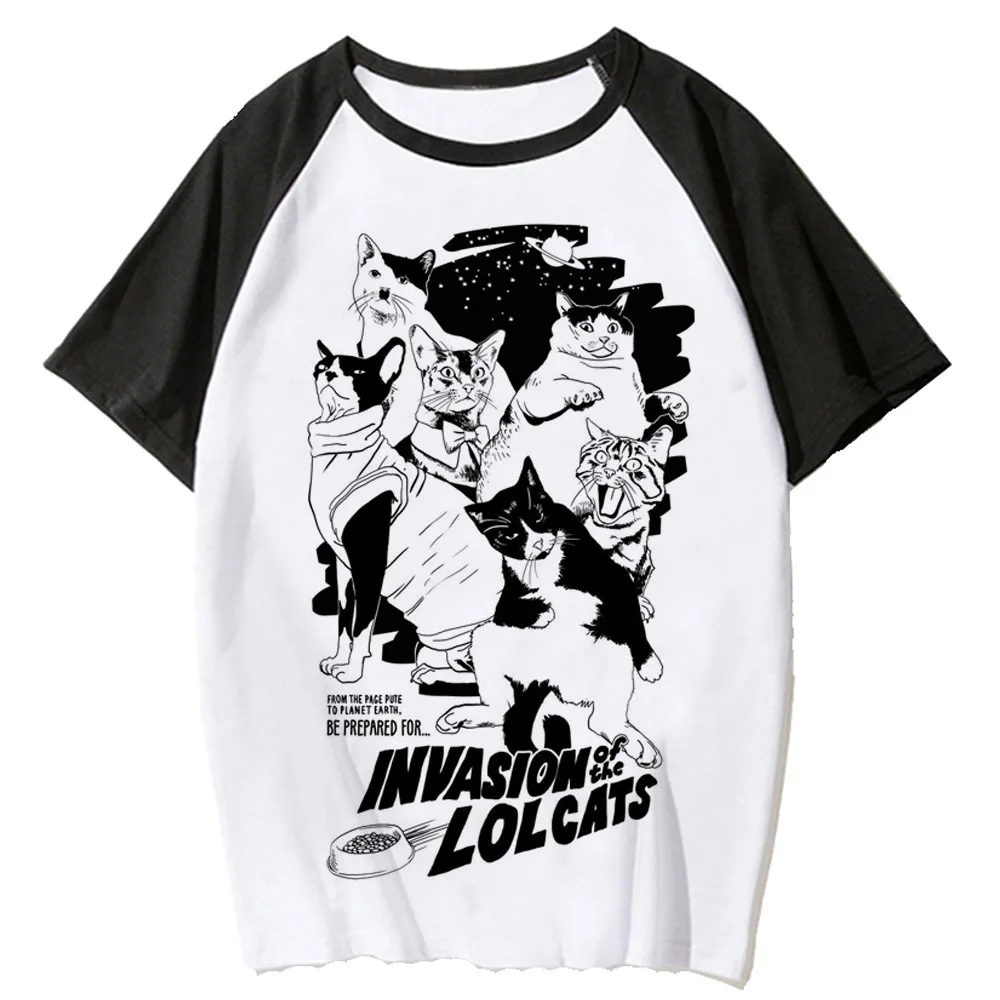 Kitten Neko Cat милая футболка для девочек и женщин гранж хип-хоп аниме винтажная