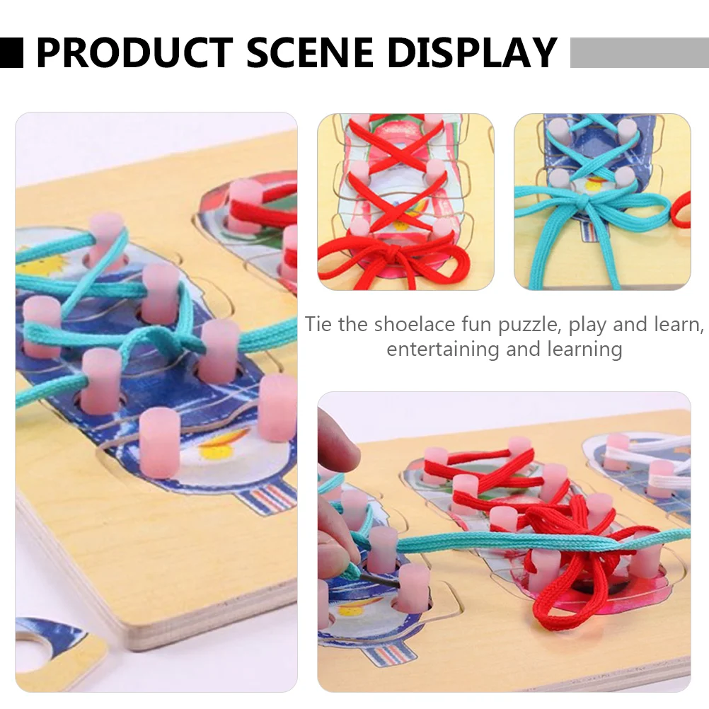 Игрушки для дошкольников деревянные шнурки малышей обучающие детские кроссовок