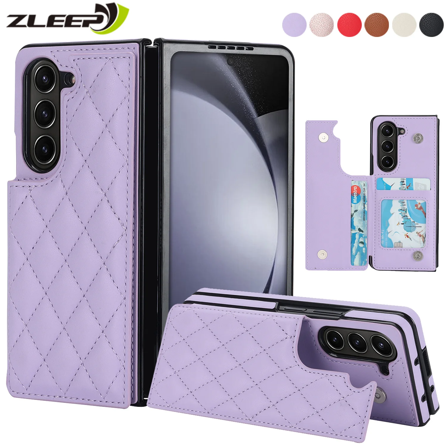 

Чехол-накладка из искусственной кожи для Samsung Galaxy Z Fold 5 4 3