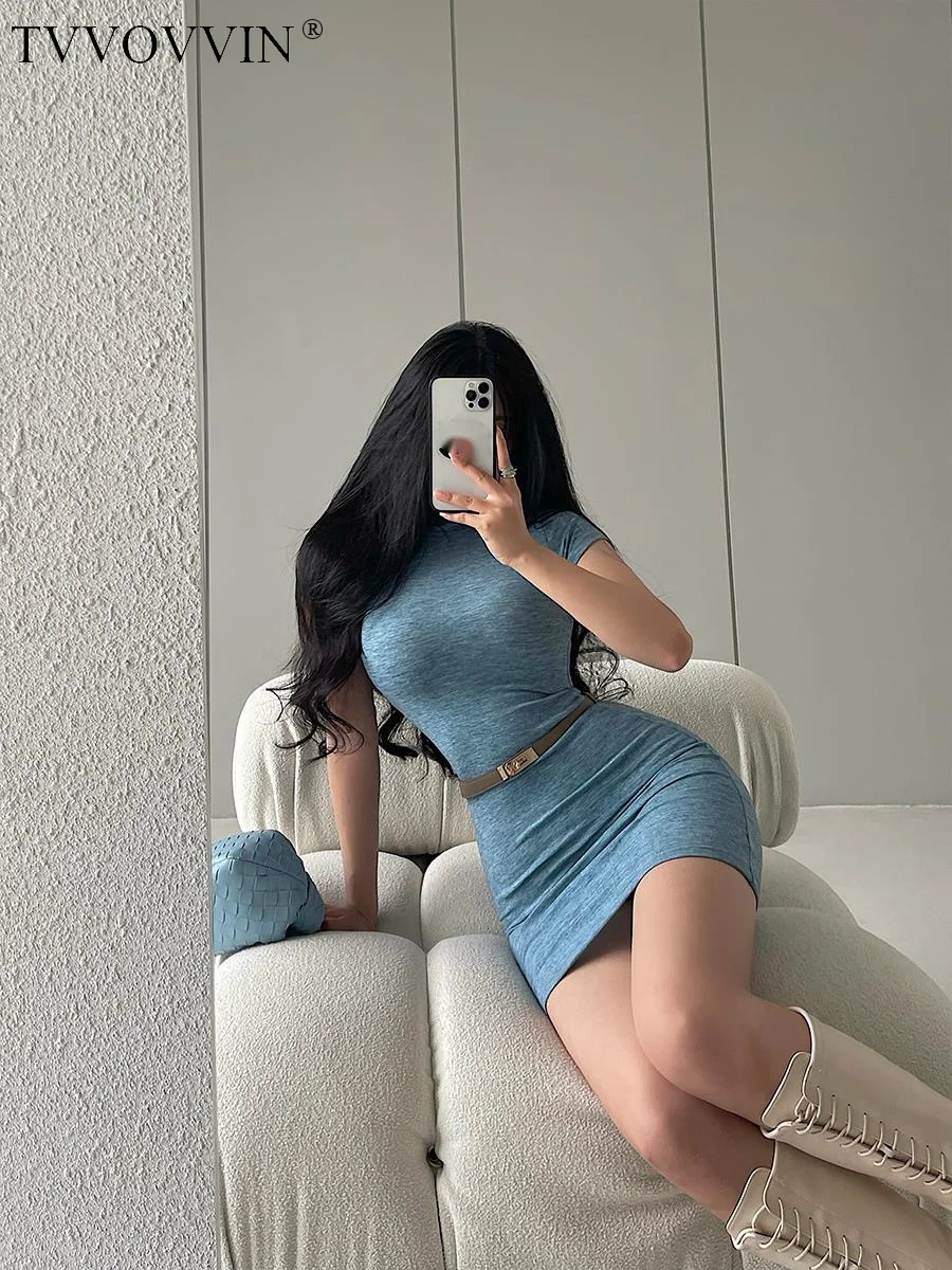 

Тонкое Платье TVVOVVIN с коротким сексуальным рукавом, Элегантная короткая футболка, мини-платье, водолазка с поясом, розовое горячее сексуальное корейское милое женское платье 0Q8N