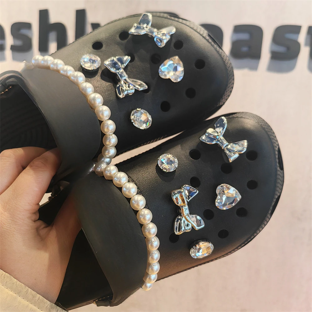 Подвеска для обуви сделай сам милая крутая жемчужная цепочка девушек лук