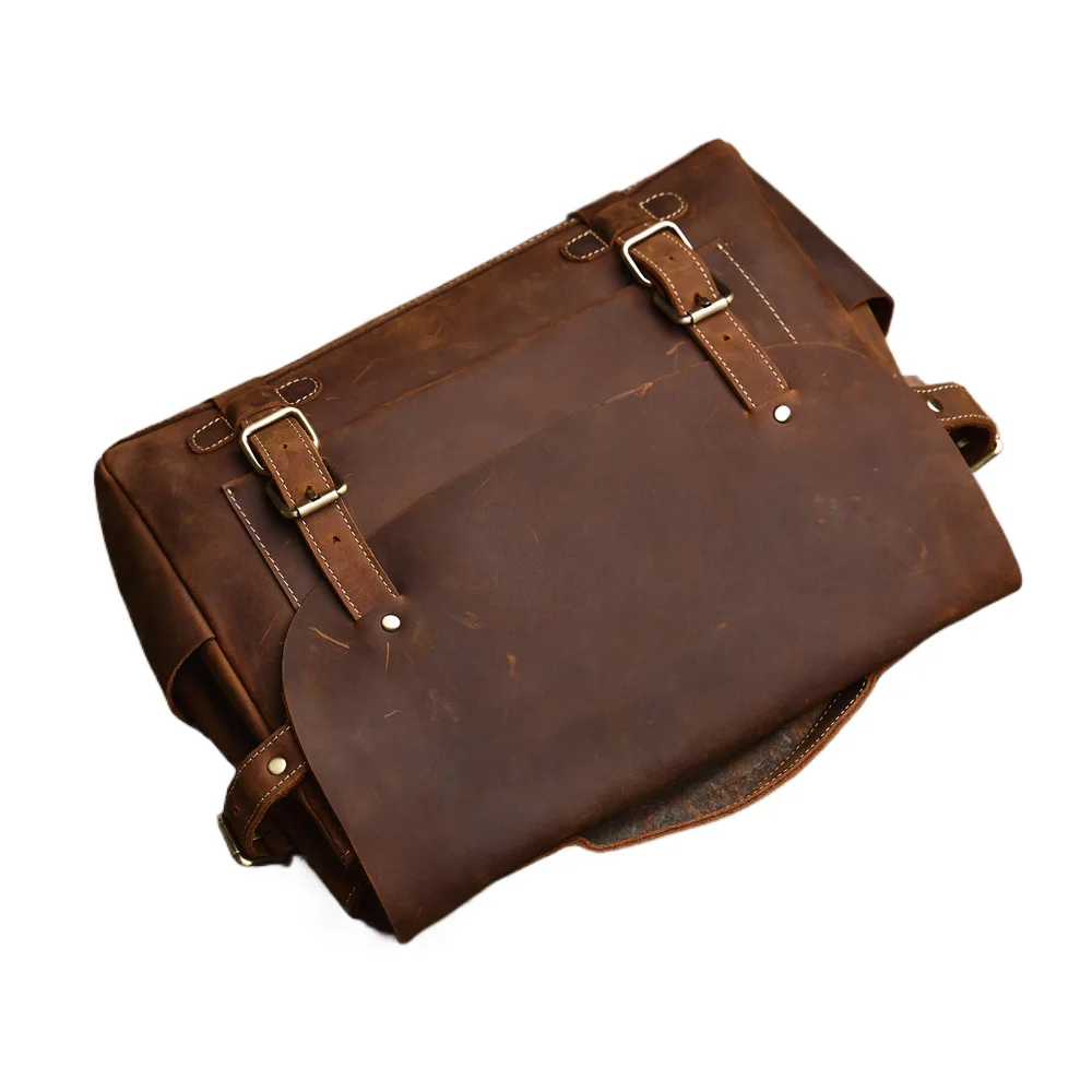 Кожаный мужской портфель Phili Bull Повседневная модная сумка из кожи Crazy Horse