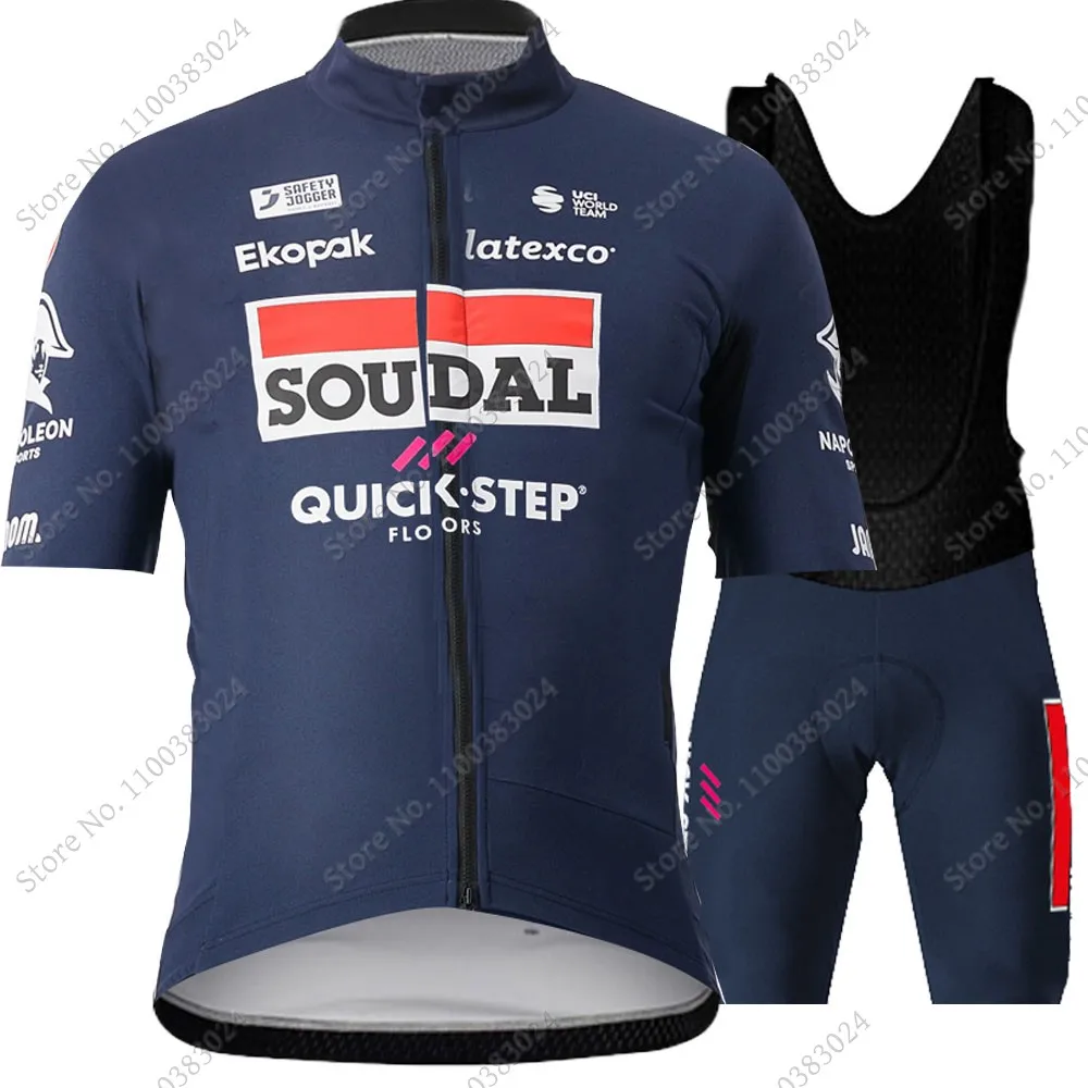 

Soudal Quick Step Team 2023 Велоспорт Джерси комплект темно-синяя летняя велосипедная Одежда дорожный велосипед рубашки костюм велосипед комбинезон одежда для горного велосипеда Ropa