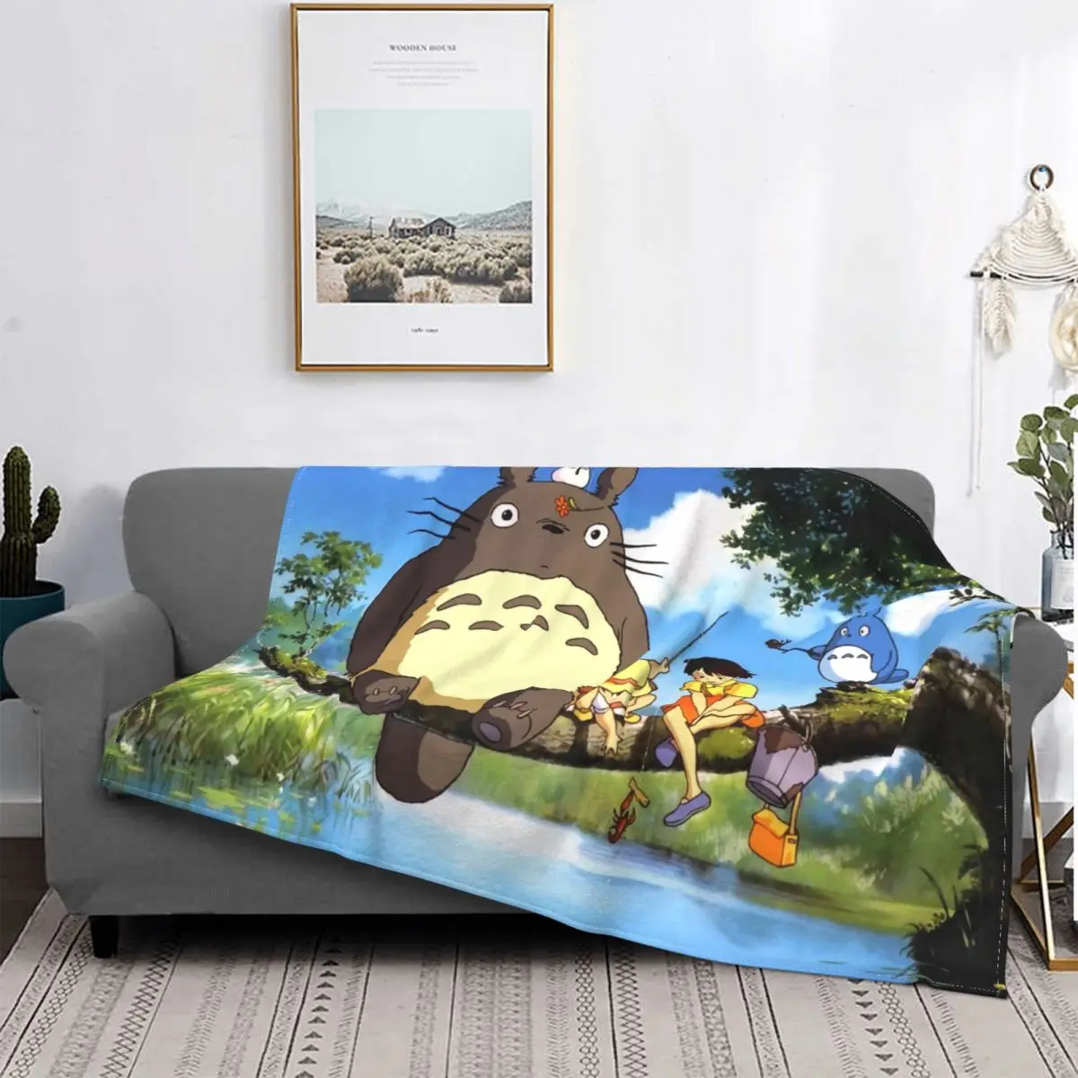 

My Neighbor Totoro Blanket Japanese Anime Satsuki Mei Fuzzy Awesome Warm Throw Blankets for Home Restaurant Winter