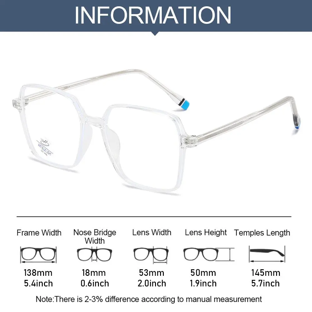 Fashion Durable Office Portable Ultra Light Frame Oversized Eyeglasses Computer Goggles Anti-Blue Light Glasses