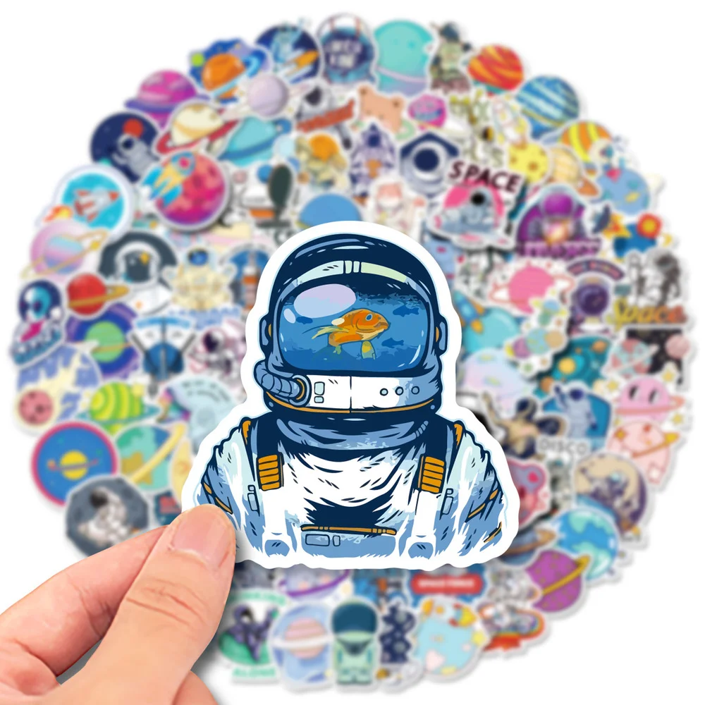 

50/100Pcs Outer Space Graffiti Stickers Astronaut For Luggage Motorcycle Laptop Refrigerator Toy Car Pvc Waterproof Sticker