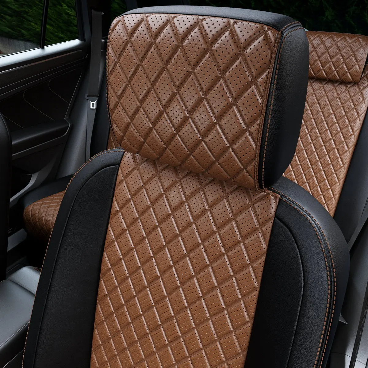 Чехлы на БМВ 1 E87 2004-2011 Экокожа с ромбом