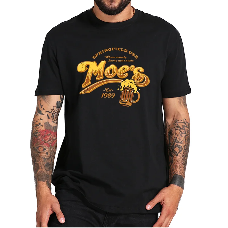 

Футболка Moe's Cheers с героями мультфильма карикатура комедия Классическая футболка 100% хлопок Летние футболки с коротким рукавом Европейский размер футболки для мужчин