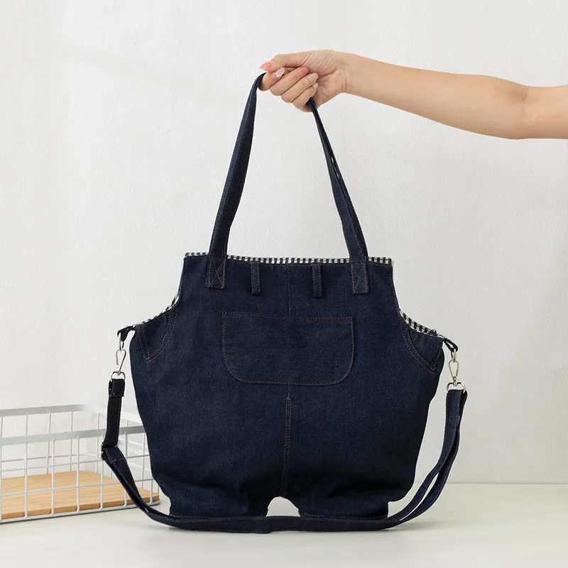 

2022 New Ins Retro Denim Personality All-Match Simple Bag Female Japan Korea Solid Color Single Shoulder Literary Messenger Bag