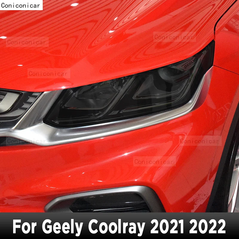 

Car Headlight Tint Anti-Scratch Smoked Black Protective Film TPU Stickers For Geely Coolray 2022 2021 Protection Accessories