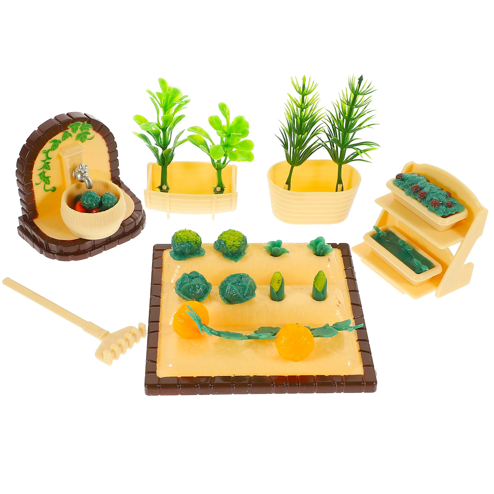 

Furniture House Decoration Tiny Cropland Figures Set Micro Landscape Props Mini Garden Plastic Accessories Miniatures