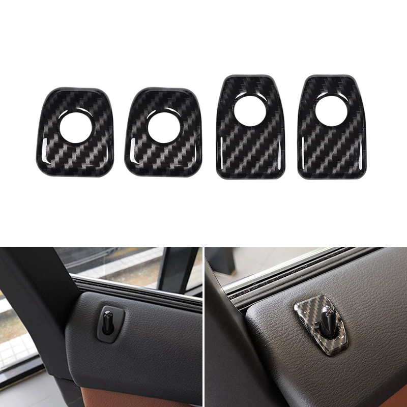 

4pcs Car Styling Carbon Fiber Texture Interior Door Lock Knob Pin Cover Button Trim For BMW X5 X6 F15 F16