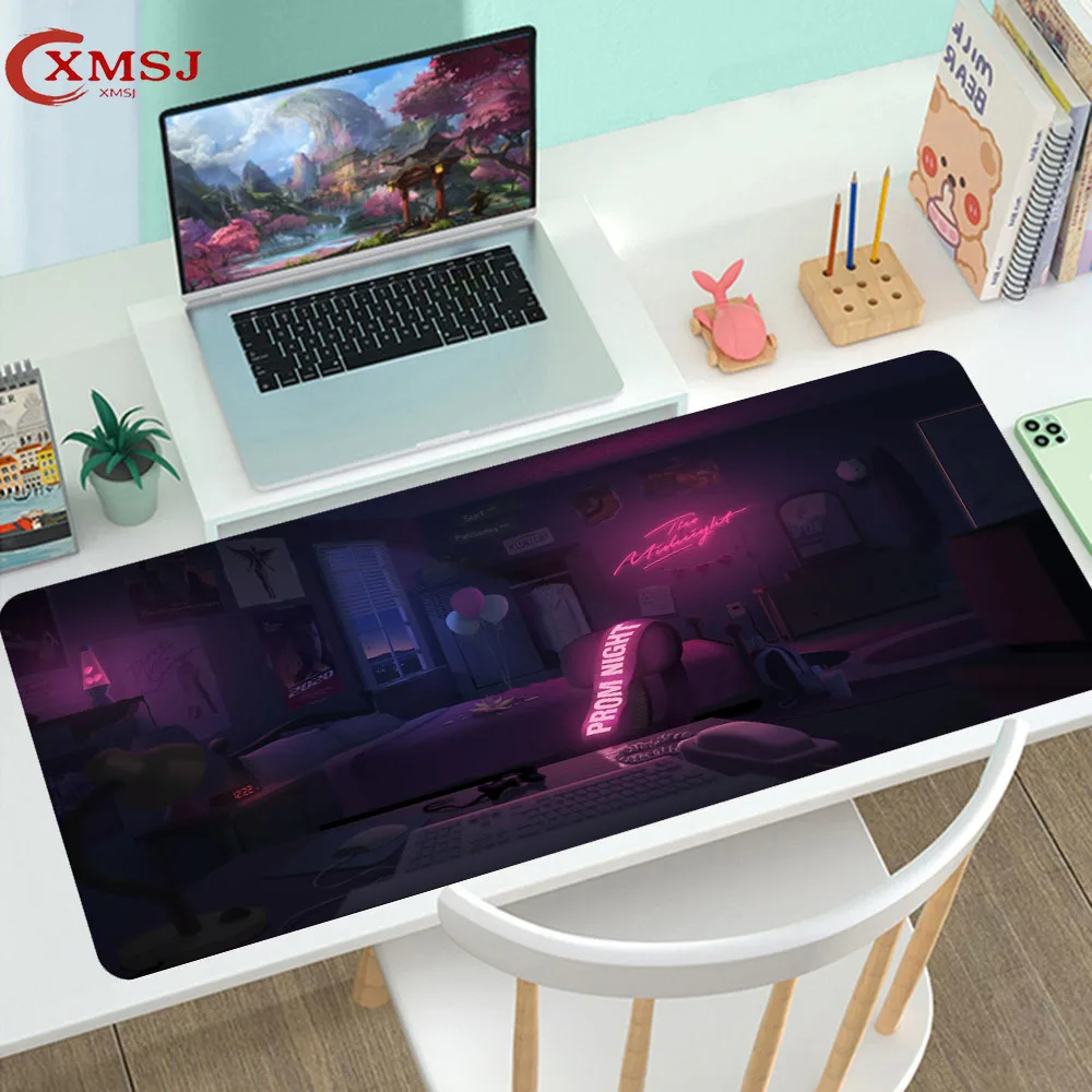 

Large Game Art Sunset Mouse Pad Neon Room XXL40x90 Office Home Life Accessories Mouse Pad Anime Laptop Carpet Desk Pad cs LOL
