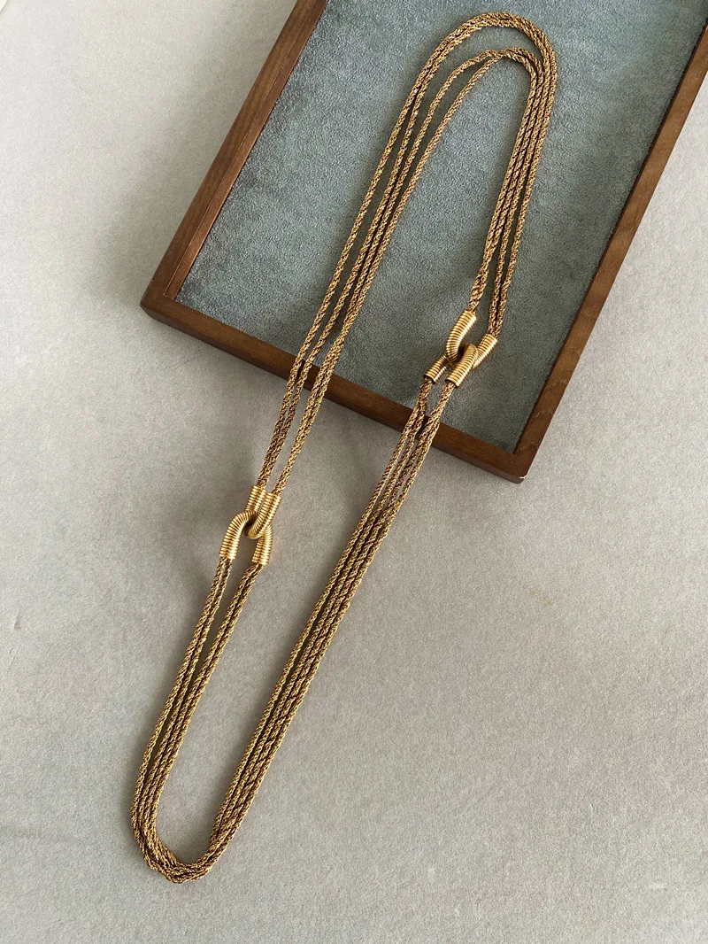 

Ожерелье LONDANY в европейском и американском стиле на осень и зиму, Новая Винтажная многоцепочка, крупная цепочка на свитер