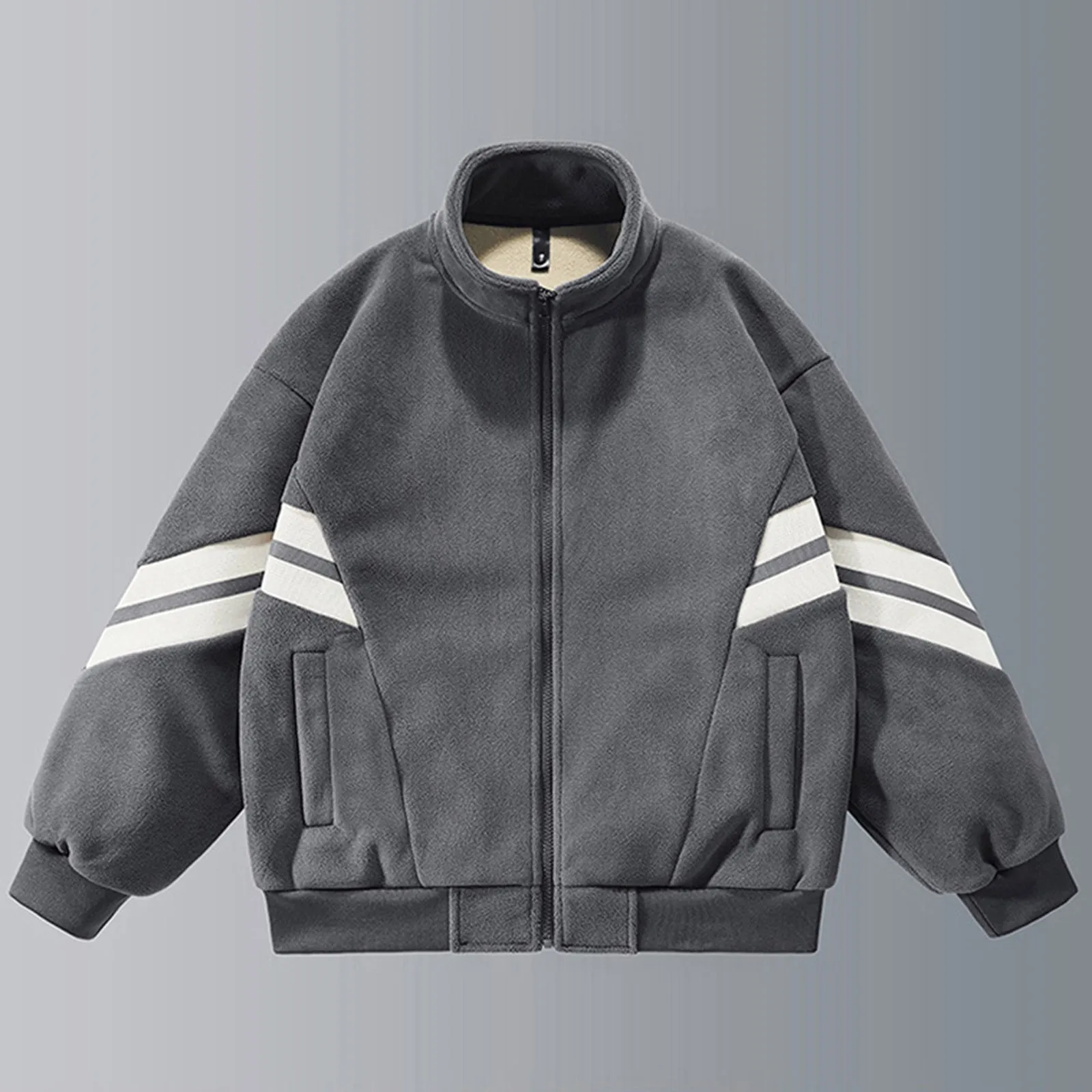 

Мужской осенне-зимний костюм, флисовое пальто с длинным рукавом, однотонная куртка с воротником-стойкой и брюки, куртка и брюки для смокинга