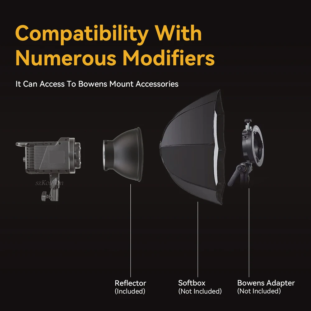 100W LED Fill Light Studio Video Light 2700-6500K Dimmable Bowens Mount Continuous Light Remote Control Video Recording