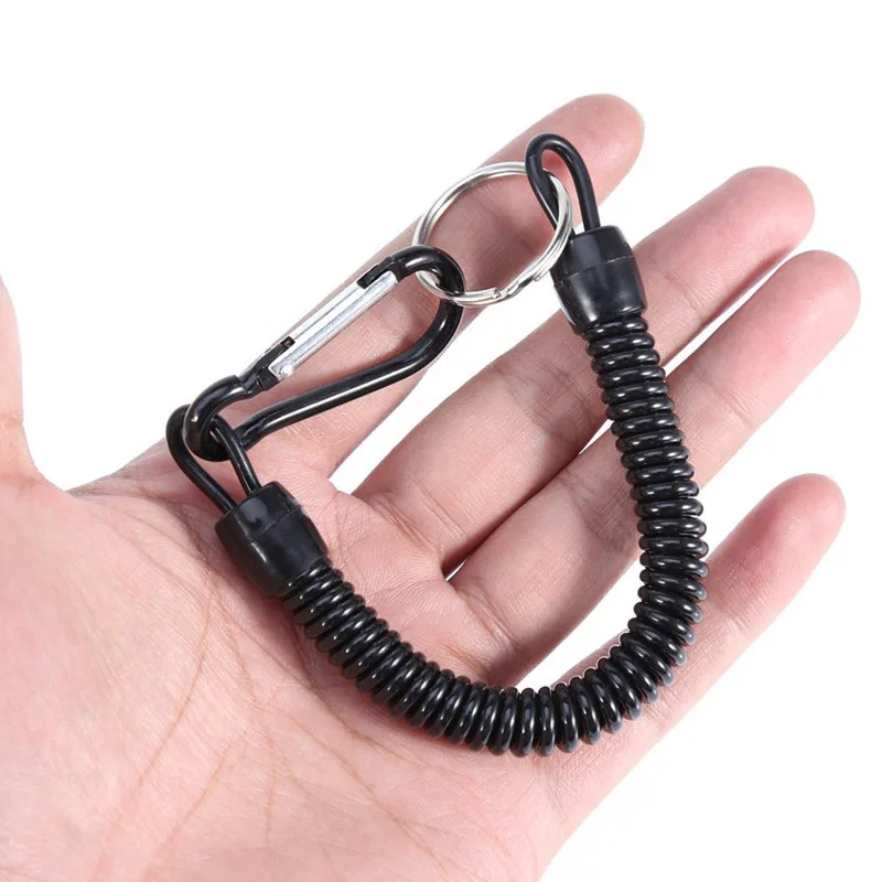 

Camping Tactical Retractable Plastic Spring Elastic Rope Security Airsoft Outdoor Hiking Anti-lost Phone Keychain Elastic Rope