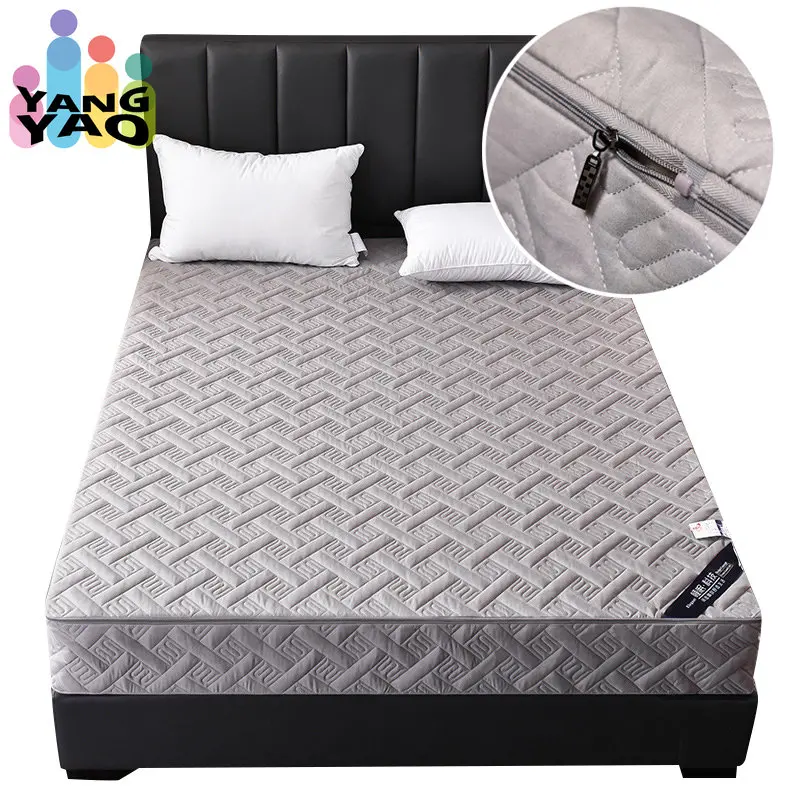 

Luxury Quilted Mattress Cover with Zipper Queen Twin Bed Fitted Sheet Six Sides Removable Inclusive Mattress Protector Pad