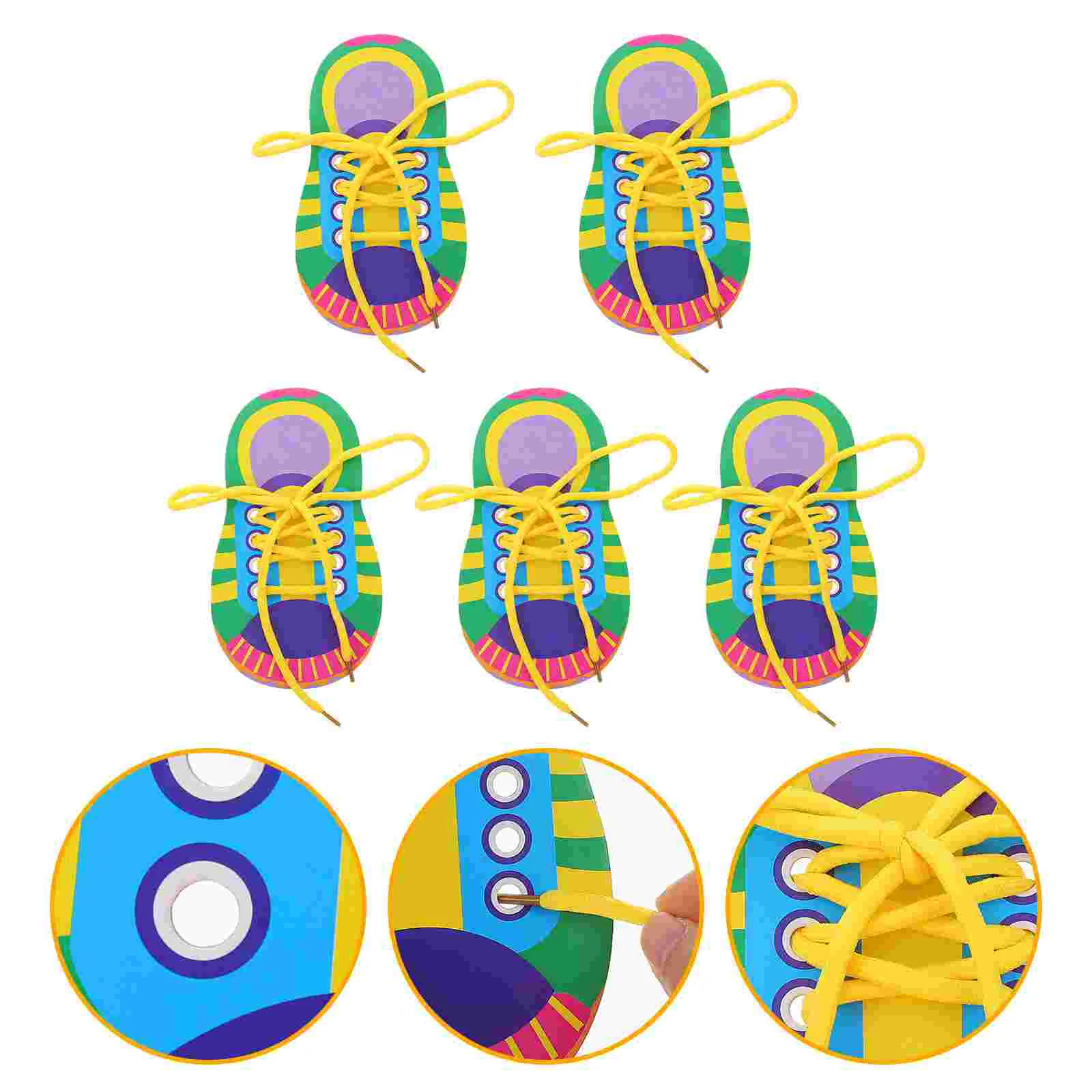 

5 комплектов бумажных шнурков для вязания обуви, обувные шнурки для обучения обуви для малышей