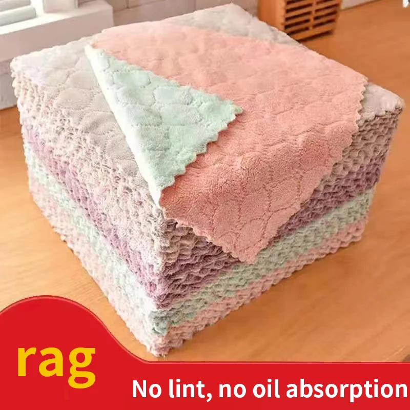 

Absorbent non-stick oil rag washcloth kitchen special thickened not shed lint wiping table hand scouring cloth cleaning towel