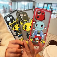 cute cartoon pikachu for xiaomi mi poco x3 f3 gt nfc gt 11 11t 10 10s 10t ultra lite pro 9 8 frosted translucent phone case