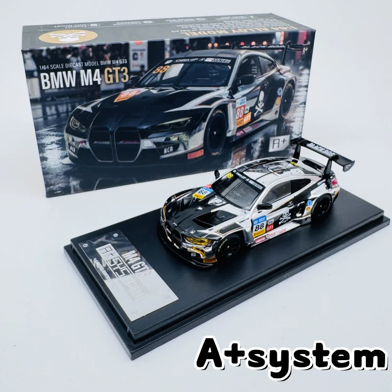 Фото Модель автомобиля A+system 1:64 Black Boss, совместная серия, вторичная модификация M4 GT3 MMJ, лимитированная серия для Тайваня, литая под давлением имитационная модель из сплава. №1