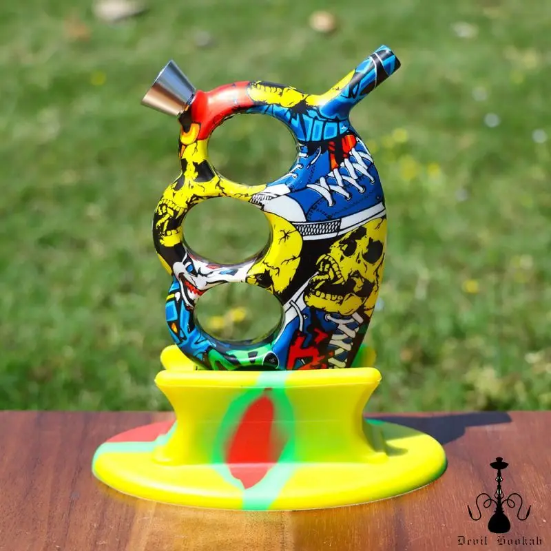 

DEVIL HOOKAH New Finger Bubbler Plastic Oil Burner Dabs Rig Smoking Accessories Knuckle Bubbler Herb Pipe with Base Smoking Tool