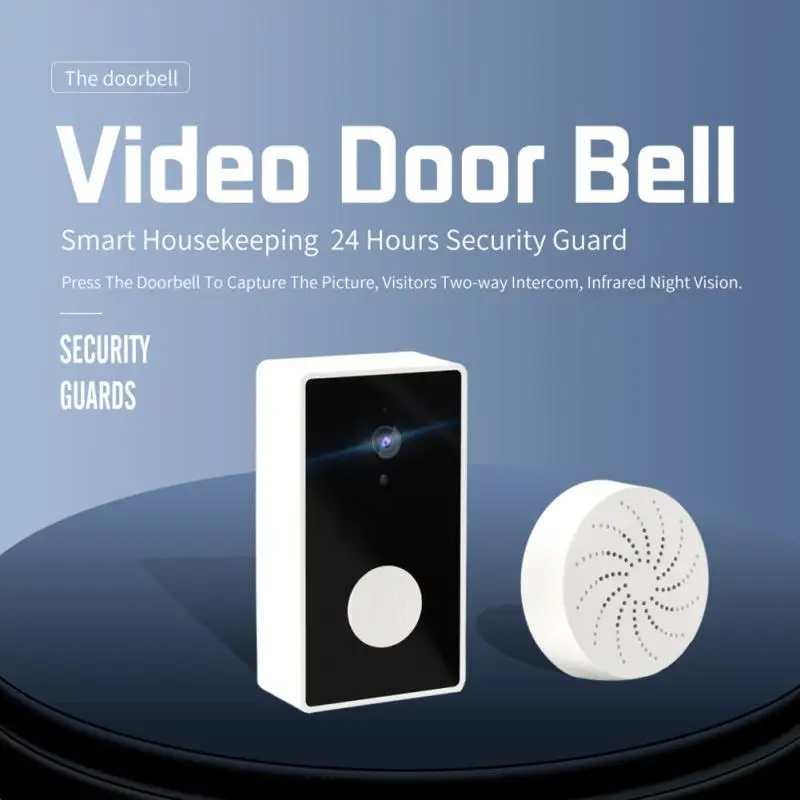 

Беспроводной дверной звонок с кнопкой Wi-Fi Tuya, голосовое изменение, монитор 480p, Wi-Fi, уличный дверной звонок для умного дома, инфракрасное ночное видение