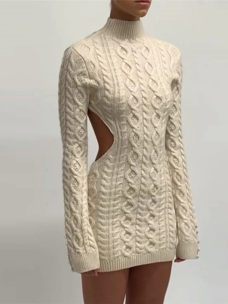 

Long Sleeve O Neck Bodycon Solid Color Mini Dress Summer Autumn Exotic Tight Elegant Party Club Luxury Sexy Dresses Women 2022