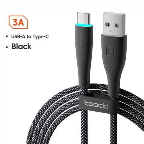 Зарядный кабель Toocki, 3 А, USB Type-C, для Huawei Honor