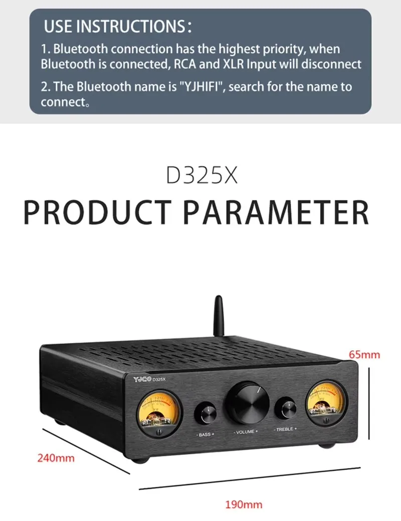 Цифровой аудио усилитель мощности TPA3255 300 Вт * 2 HiFi 0 XLR RCA Bluetooth 5 1 тональный высокий