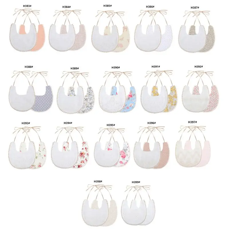 

Newborn Cotton Embroidery Double Side Bibs Baby Girls Saliva Towel Toddler Feed