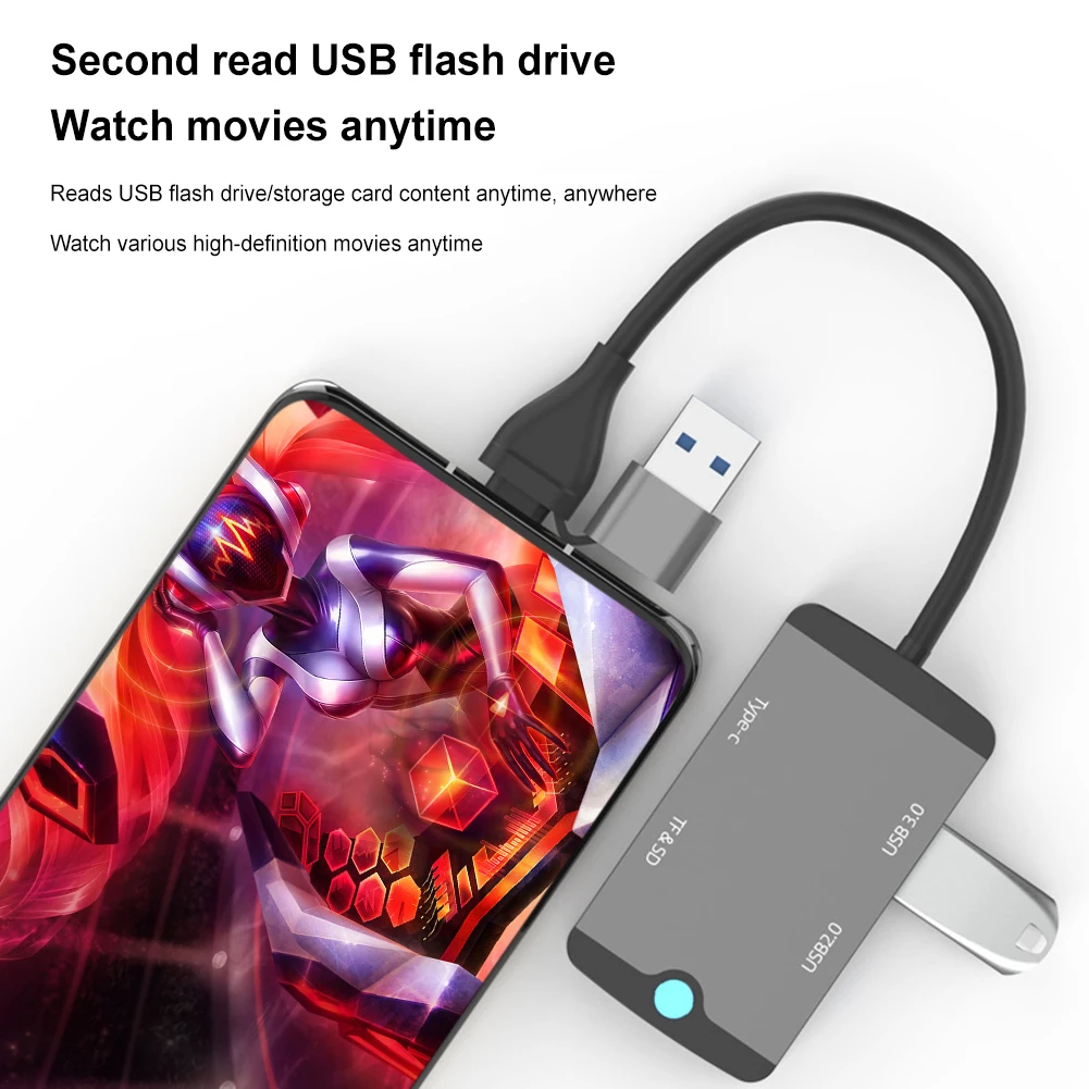 USB-концентратор 5 в 1 Type C USB 3 0 кардридер TF SD док-станция Разветвитель адаптер для