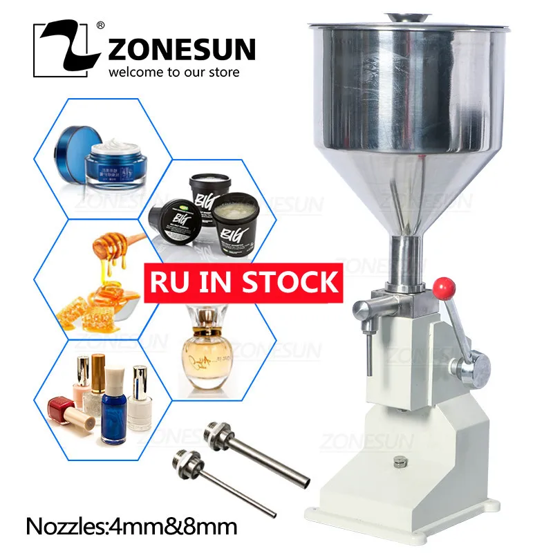 

ZONESUN A03 Manual Honey Filling Machine Liquid Paste The Body Shop Oil Cream Bottle Filler Lip Gloss Nail Polish 50 100ml