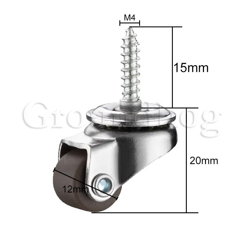 

4 шт. 0,5-дюймовые ролики, крошечные, низкопрофильные маленькие ролики, мини-колеса для бытовой техники, мебели, ящика для хранения своими руками