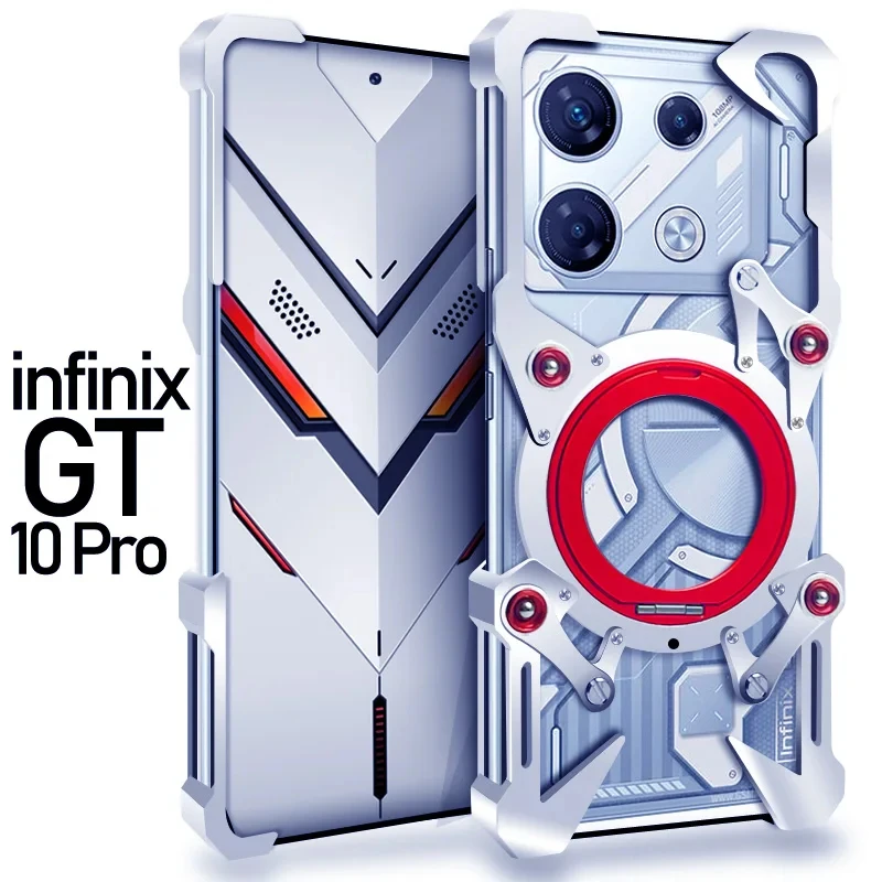 Фото Роскошный металлический чехол Zimon New Thor Heavy Duty Armor из алюминия для Infinix GT 10, 20, Note 40, 50 Pro+ (задняя крышка, защитный чехол) №2