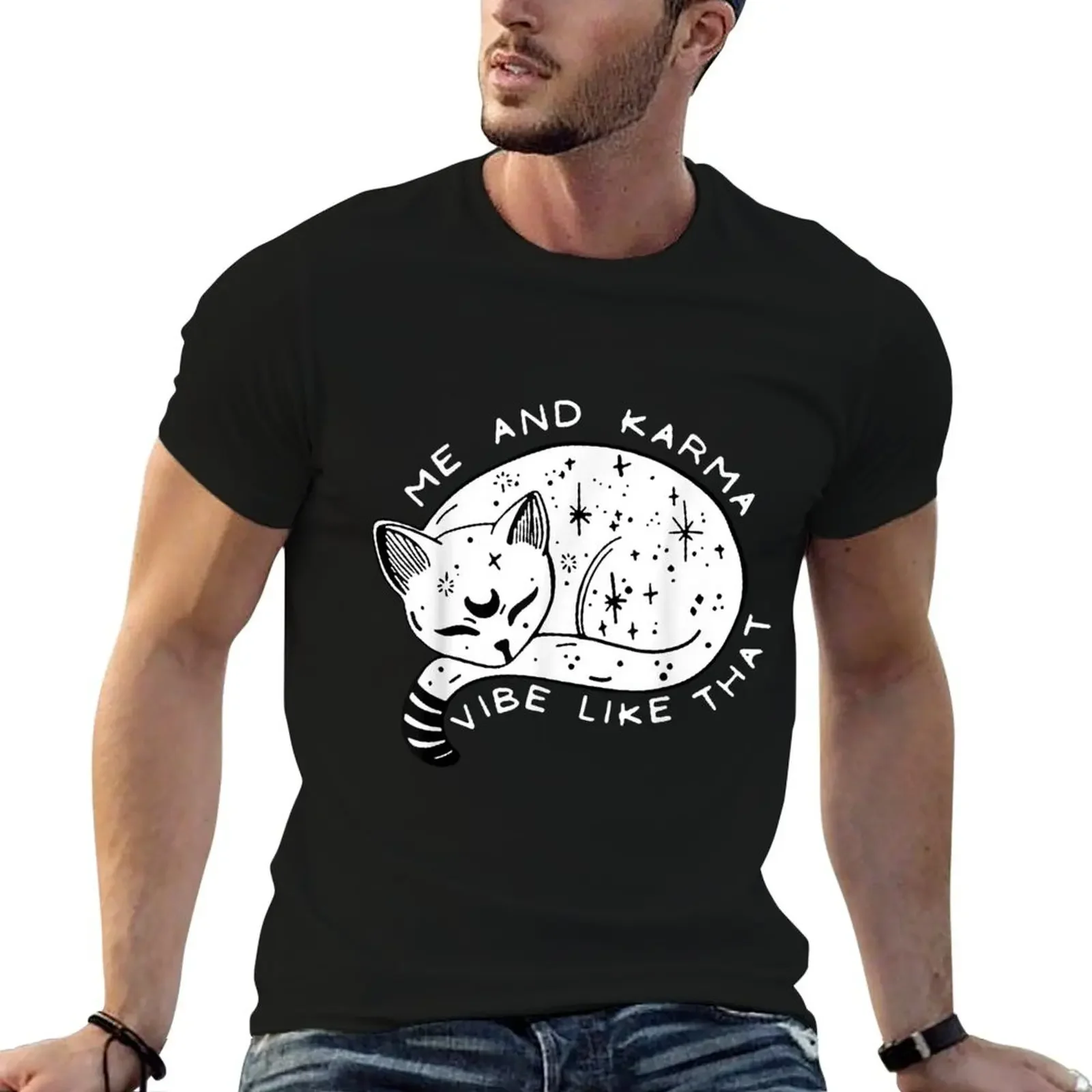 Футболка Cat Me And Karma Vibe Like That футболки с рисунком аниме быстросохнущая мужская