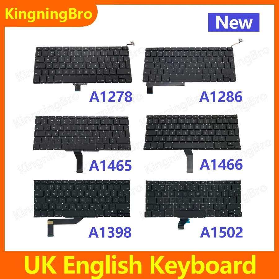 

New Replacement Keyboard For Macbook Air Pro Retina 13" 15" A1278 A1286 A1398 A1502 A1465 A1466 UK English Keyboard