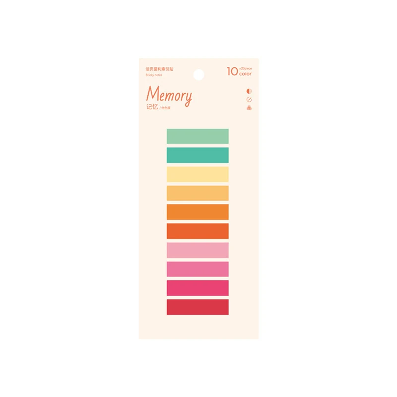 

Candy Coloured Flipchart Index Sticky Notes PET Waterproof Sticky Note Index Labels Reading Notes Books School Office Supplies