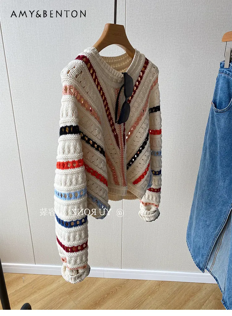 

Женский трикотажный пуловер с длинным рукавом «летучая мышь»