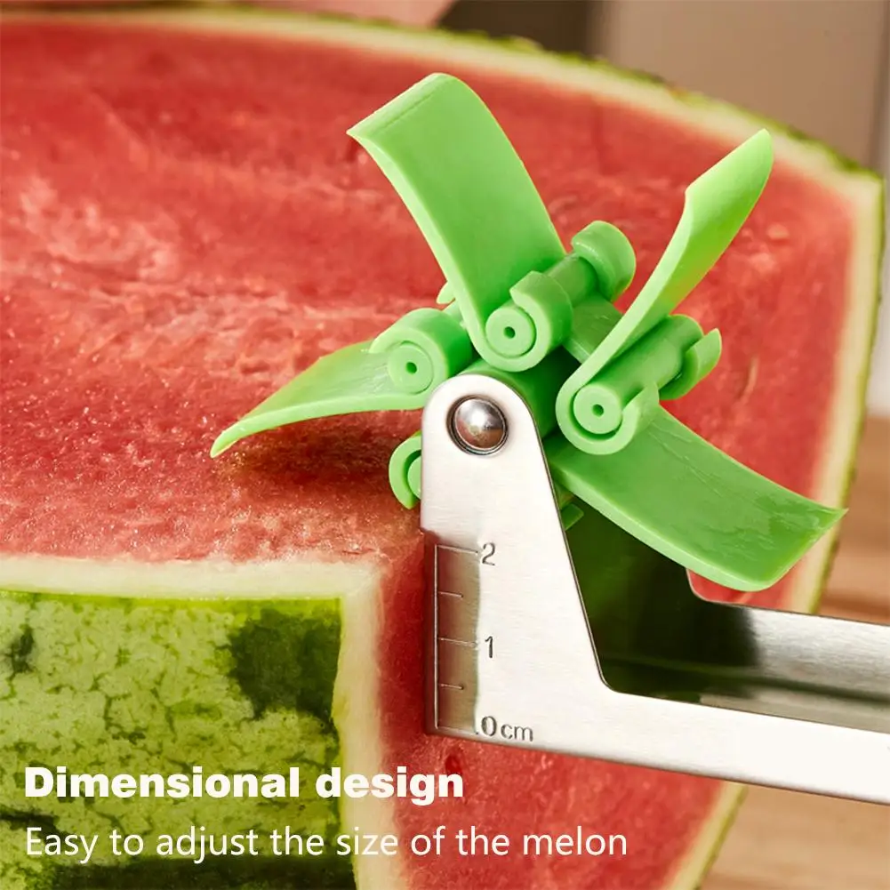 

Watermelon Cutter Stainless Steel Windmill Design Cut Watermelon Kitchen Gadgets Salad Fruit Slicer Cutter Tool