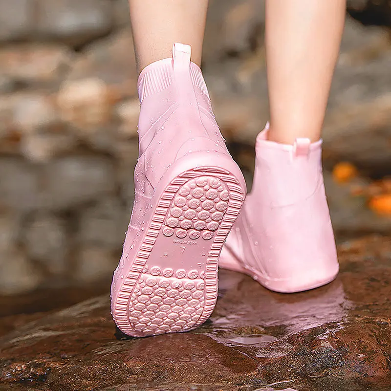 Double Bottom Rubber Shoe Covers Women and Men Highly Elasticity Shoe Protector Waterproof Galoshes Kids Anti-slip Rubber Boots