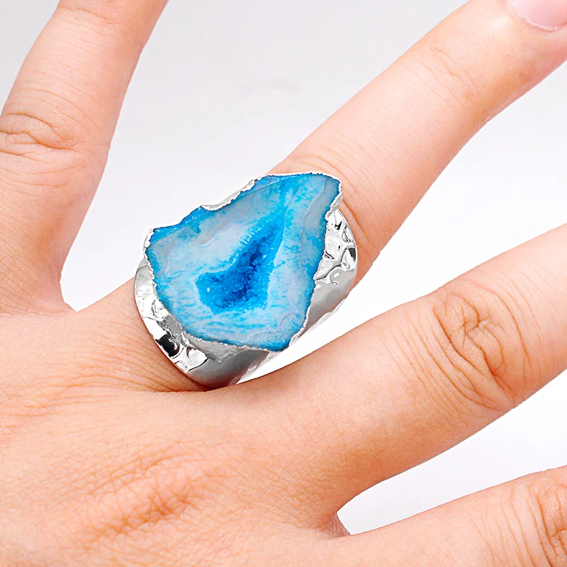 1 шт. кольцо с агатом для женщин и девушек