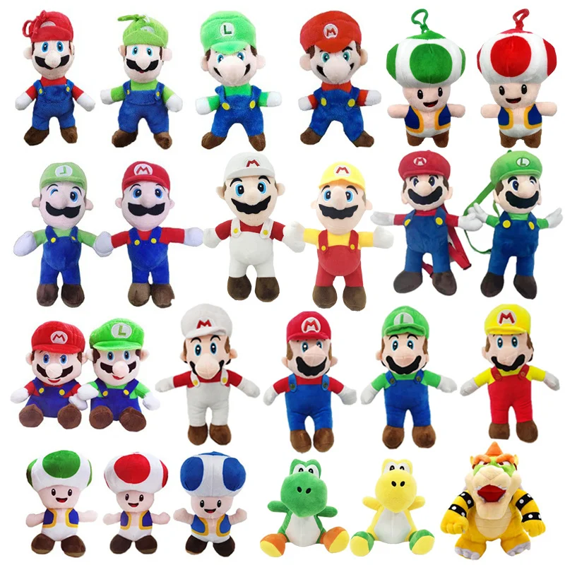 

13-32cm Mario Plush Dolls Anime Peripheral Pendant Plush Backpack Toad Yoshi Bowser Cute Doll Ornaments Holiday Gift Toys BANDAI