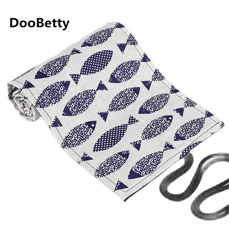 

Fish Pencil Case for Brushes Crayon Bag Rollable Case Make Up Storage Bag Pencil Case for Office School Pencil Cases